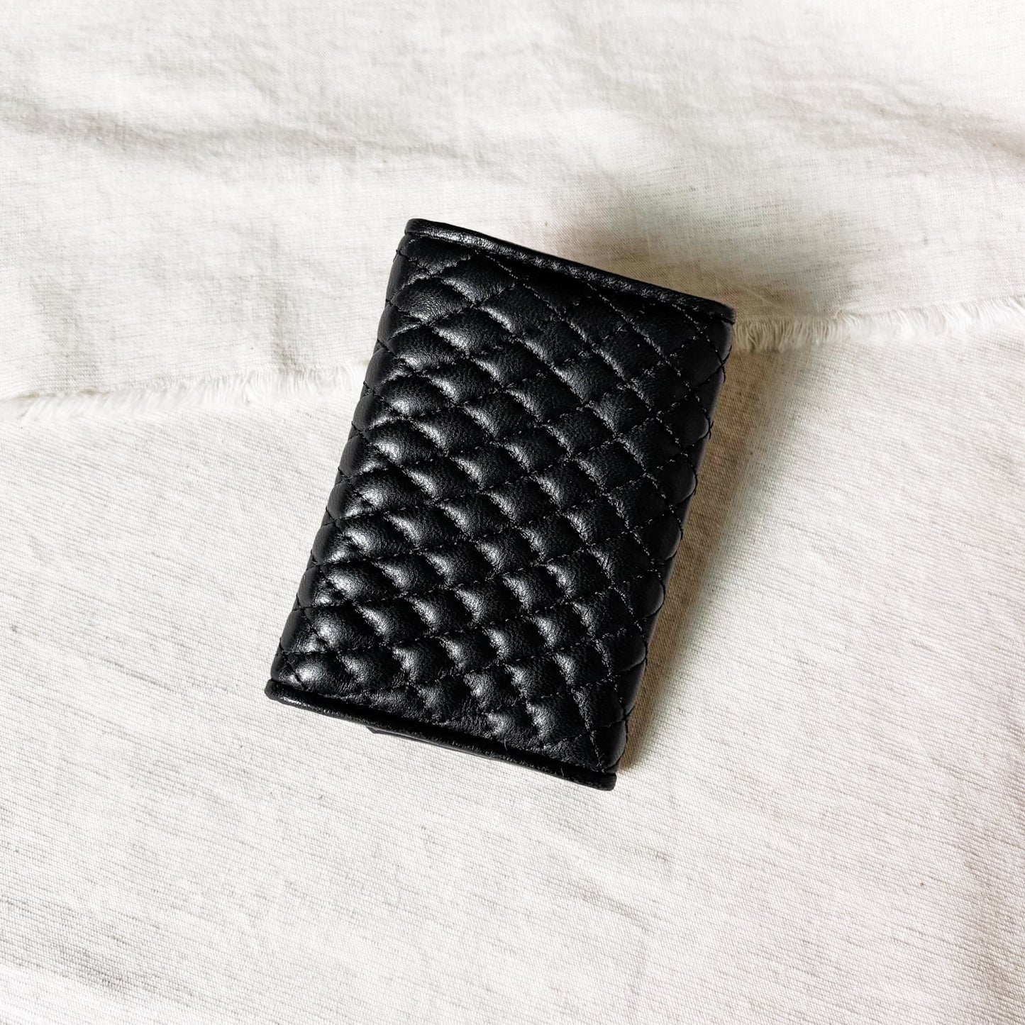 Vintage Bally 黑色小羊皮絎縫鑰匙包 - Folklore