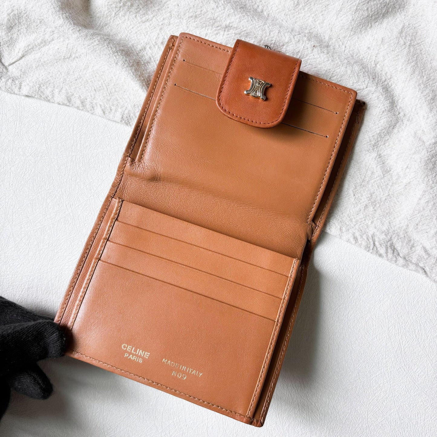 Vintage Celine 淺色老花口金短夾