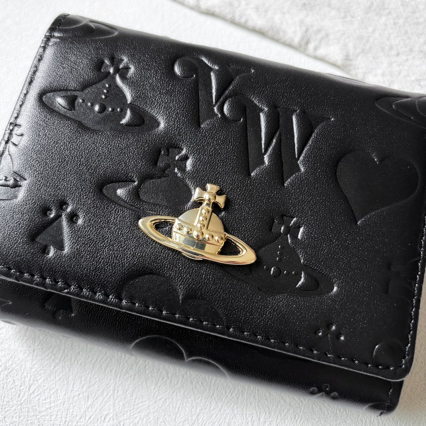 Vintage Vivienne Westwood 絎縫壓紋口金短夾 - Folklore