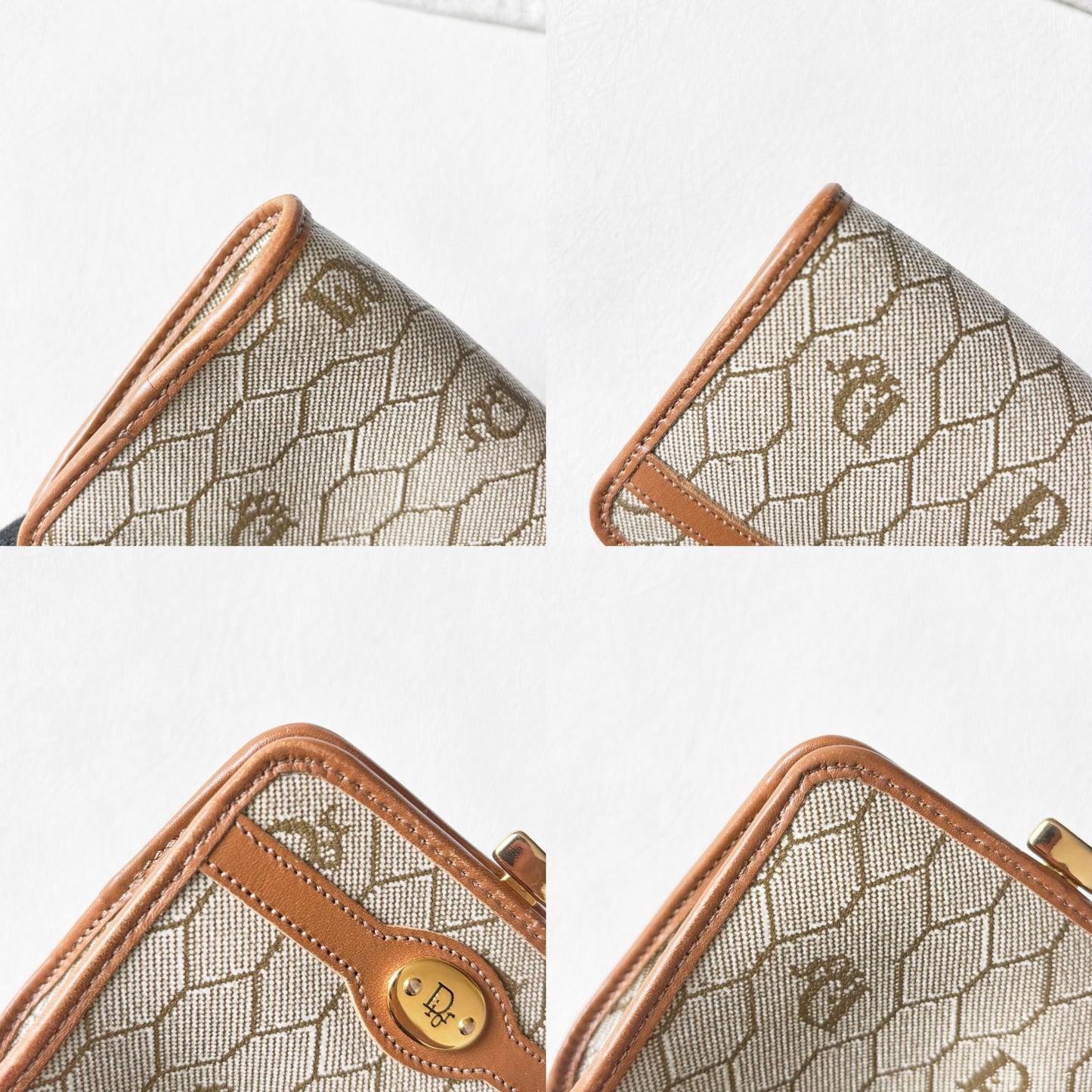 Vintage Dior 蜂巢口金零錢包 - Folklore