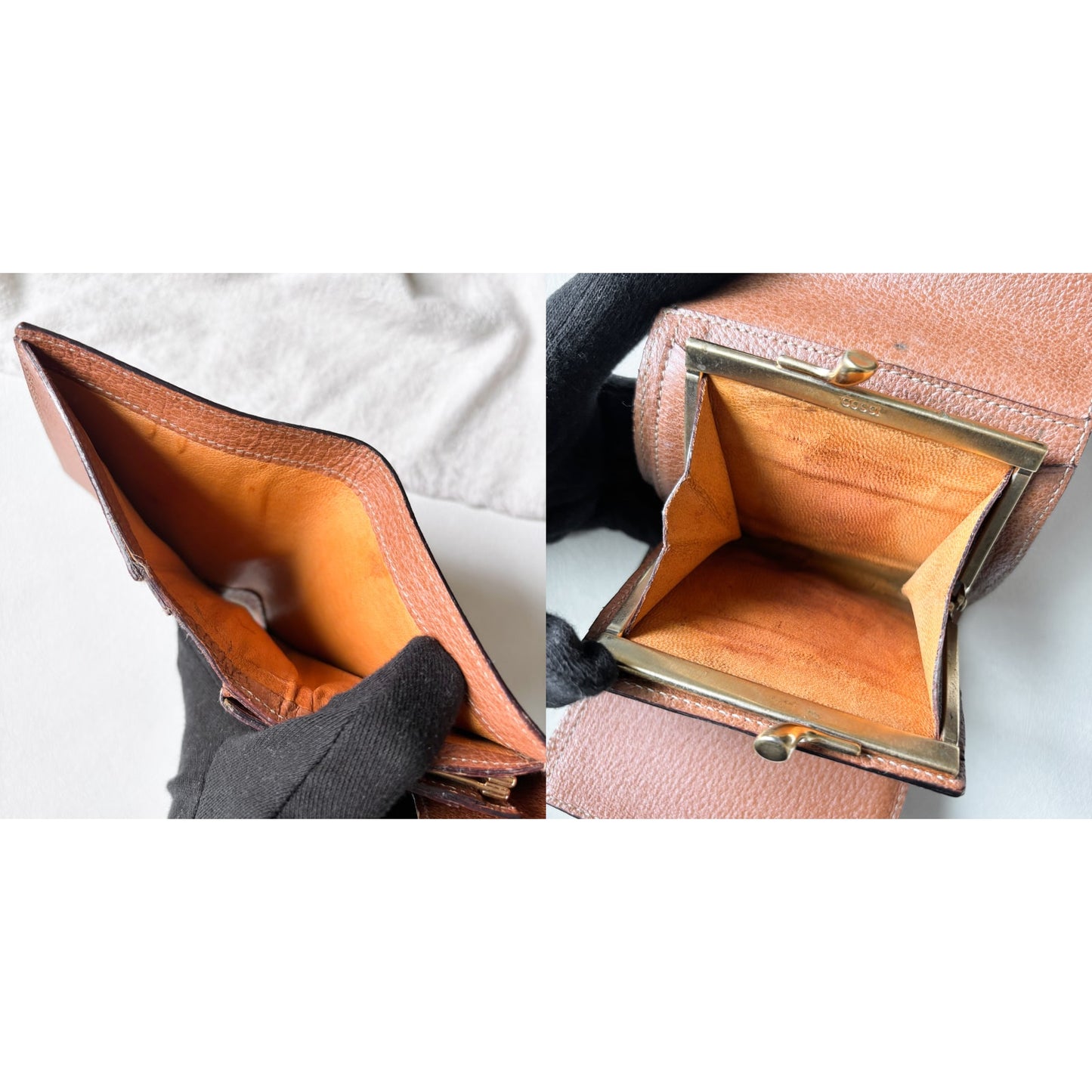 Vintage Gucci 馬銜釦棕色短夾
