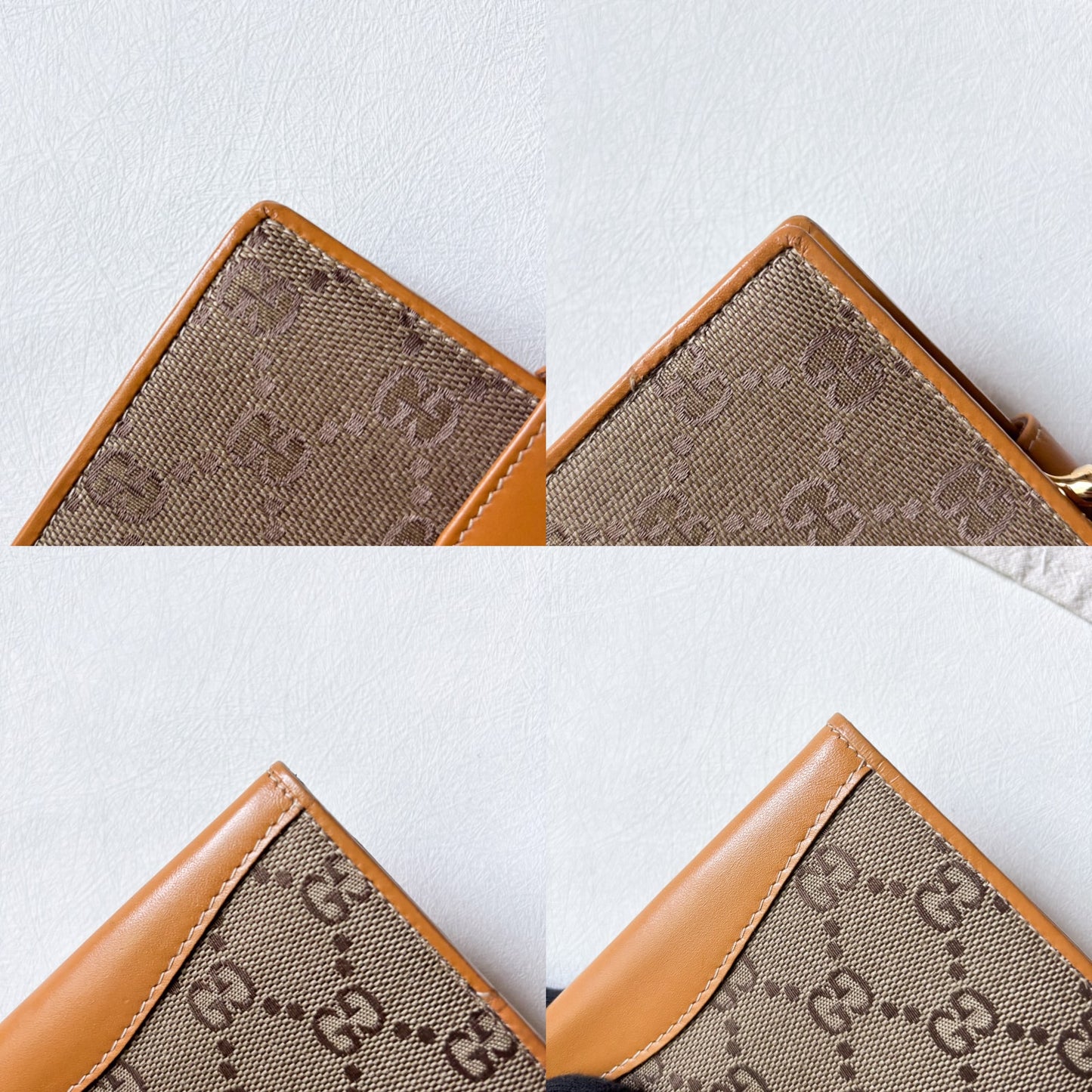 Vintage Gucci 老花帆布口金中夾