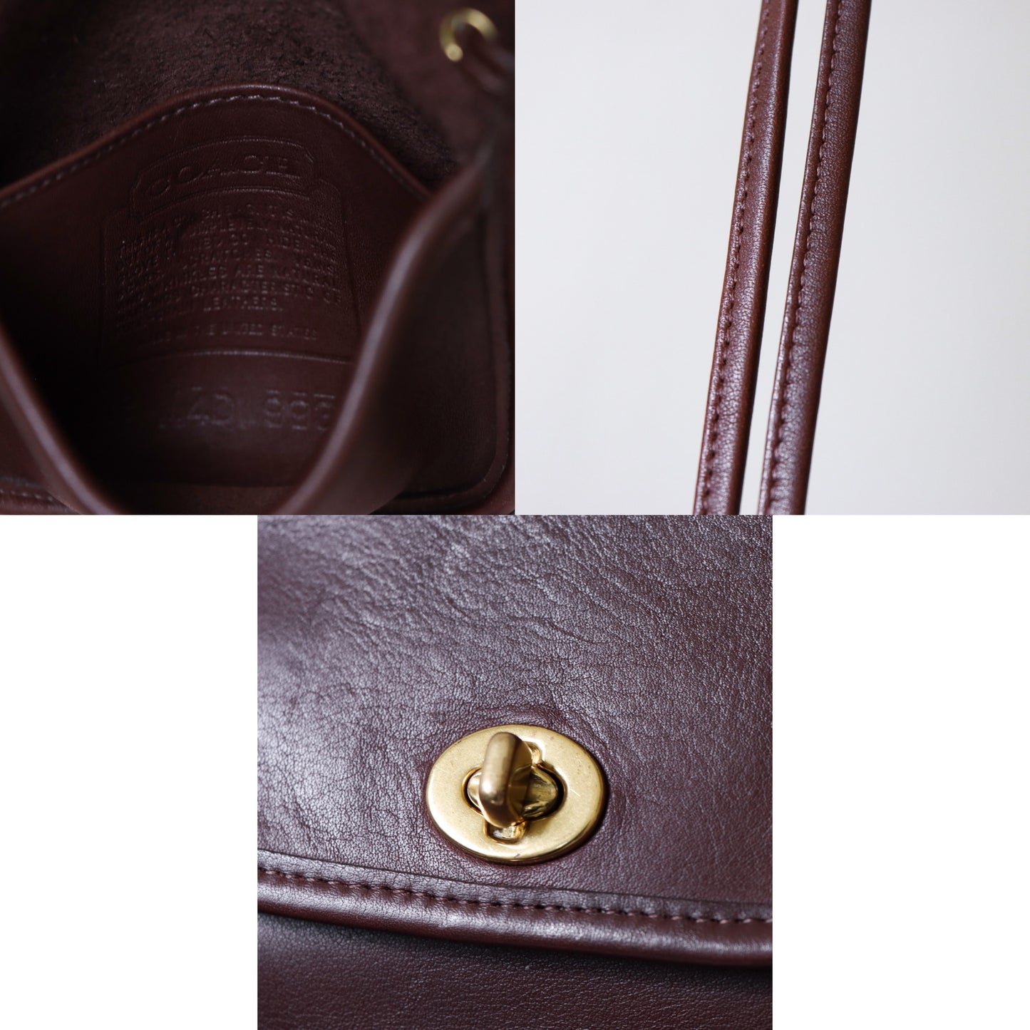 Vintage Coach 深棕色迷你斜背小廢包 - Folklore