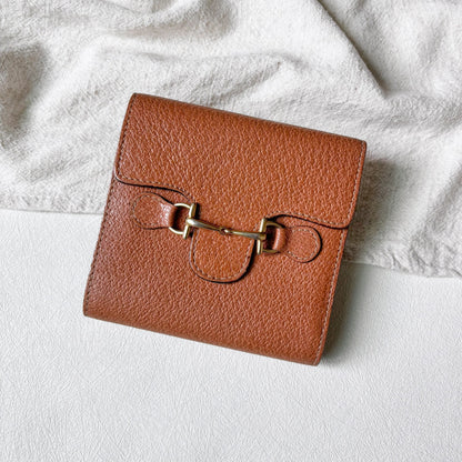 Vintage Gucci 馬銜釦棕色短夾