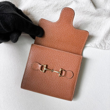 Vintage Gucci 馬銜釦棕色短夾